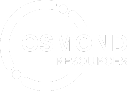 Osmond Resources Logo, reverse in white